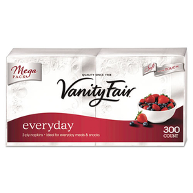 Vanity Fair GPC3550314 Vanity Fair Everyday Dinner Napkins, 2-Ply, White, 300/Pack