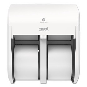 Georgia Pacific Professional GPC56747A Compact Quad Vertical 4-Roll Coreless Tissue Dispenser, 12.06 x 8 x 14.44, White