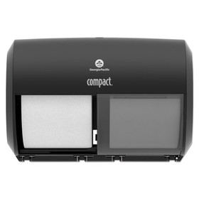 Georgia Pacific Professional GPC56784A Compact Coreless Side-by-Side 2-Roll Tissue Dispenser, 11.5 x 7.625 x 8, Black