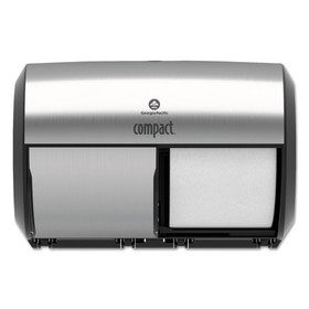 Georgia Pacific Professional GPC56796A Compact Coreless Side-by-Side 2-Roll Dispenser, 11 x 7.38 x 7.38, Stainless Steel