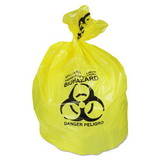 Heritage HERA6043PY Healthcare Biohazard Printed Can Liners, Biohazard Infectious Waste, 30 gal, 1.3 mil, 30