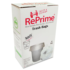 Reprime HERH7450TCRC1 Linear Low Density Can Liners with AccuFit Sizing, 44 gal, 0.9 mil, 37" x 50", Clear, 50/Box