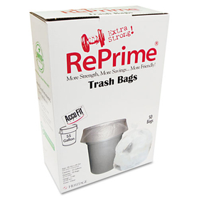 Reprime HERH8053TCRC1 Linear Low Density Can Liners with AccuFit Sizing, 55 gal, 0.9 mil, 40" x 53", Clear, 50/Box