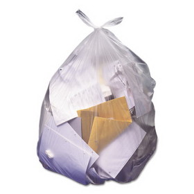 Heritage HERZ7660WNR01 High-Density Waste Can Liners, 60 gal, 22 mic, 38" x 60", Natural, 25 Bags/Roll, 6 Rolls/Carton