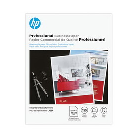 HP 4WN10A Professional Business Paper, 52 lb, 8.5 x 11, Glossy White, 150/Pack