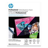 HP 4WN12A Professional Trifold Business Paper, 48 lb, 8.5 x 11, Glossy White, 150/Pack