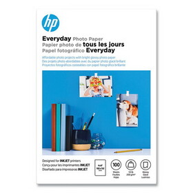Hp HEWCR759A Everyday Glossy Photo Paper, 8 mil, 4 x 6, Glossy White, 100/Pack