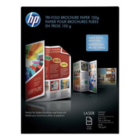 HEWLETT PACKARD SUPPLIES HEWQ6612A Tri-Fold Laser Brochure Paper, 97 Brightness, 40lb, 8-1/2 X 11, White, 150 /pack
