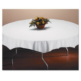 Hoffmaster 210101 Tissue/Poly Tablecovers, 82" Diameter, White, 25/Carton