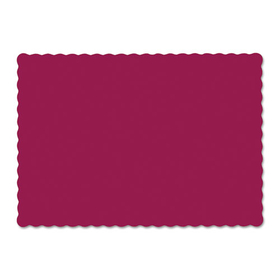 Hoffmaster HFM310524 Solid Color Scalloped Edge Placemats, 9 1/2 X 13 1/2, Burgundy, 1000/carton