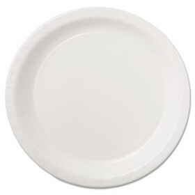 Hoffmaster HFMPL7095 Coated Paper Dinnerware, Plate, 9" dia, White, 50/Pack, 10 Packs/Carton