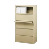Hirsh Industries HID14979 Lateral File Cabinet, 5 Letter/Legal/A4-Size File Drawers, Putty, 30 x 18.62 x 67.62