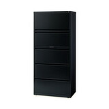 Hirsh Industries HID14980 Lateral File Cabinet, 5 Letter/Legal/A4-Size File Drawers, Black, 30 x 18.62 x 67.62