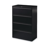 Hirsh Industries HID14989 Lateral File Cabinet, 4 Letter/Legal/A4-Size File Drawers, Black, 36 x 18.62 x 52.5