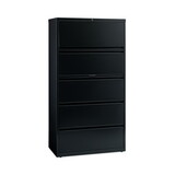 Hirsh Industries HID14992 Lateral File Cabinet, 5 Letter/Legal/A4-Size File Drawers, Black, 30 x 18.62 x 67.62