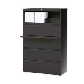 Hirsh Industries HID16068 Lateral File Cabinet, 5 Letter/Legal/A4-Size File Drawers, Charcoal, 36 x 18.62 x 67.62