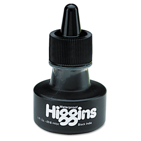 CHARTPAK/PICKETT HIG44201 Waterproof Pigmented Drawing Ink, Black, 1oz Bottle