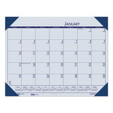HOUSE OF DOOLITTLE 12440 Recycled EcoTones Ocean Blue Monthly Desk Pad Calendar, 22 x 17, 2023