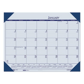 HOUSE OF DOOLITTLE 12440 Recycled EcoTones Ocean Blue Monthly Desk Pad Calendar, 22 x 17, 2023