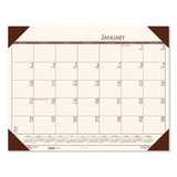 HOUSE OF DOOLITTLE 12441 Recycled EcoTones Moonlight Cream Monthly Desk Pad Calendar, 22 x 17, 2023