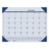 House Of Doolittle HOD124640 Recycled EcoTones Ocean Blue Monthly Desk Pad Calendar, 18.5 x 13, 2023