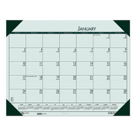 HOUSE OF DOOLITTLE 12471 Recycled EcoTones Woodland Green Monthly Desk Pad Calendar, 22 x 17, 2023