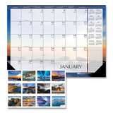 House of Doolittle HOD138 100% Recycled Earthscapes Seascapes Desk Pad Calendar, 22 x 17, 2023
