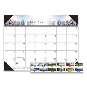 HOUSE OF DOOLITTLE 140HD Recycled Full-Color Photo Monthly Desk Pad Calendar, 22 x 17, 2023
