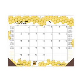 House of Doolittle HOD1565 Recycled Honeycomb Desk Pad Calendar, 22 x 17, White/Multicolor Sheets, Brown Corners, 12-Month (Aug to July): 2023