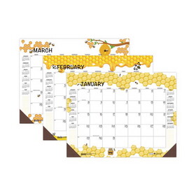 House of Doolittle HOD1566 Recycled Honeycomb Desk Pad Calendar, Honeycomb Artwork, 18.5 x 13, White/Multicolor Sheets, 12-Month (Jan to Dec): 2025