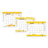 House of Doolittle HOD156 Recycled Honeycomb Desk Pad Calendar, 22 x 17, White/Multicolor Sheets, Brown Corners, 12-Month (Jan to Dec): 2023