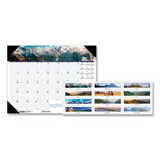 HOUSE OF DOOLITTLE HOD176 Recycled Mountains of the World Photo Monthly Desk Pad Calendar, 22 x 17, 2023