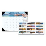 HOUSE OF DOOLITTLE HOD178 Recycled Coastlines Photographic Monthly Desk Pad Calendar, 22 x 17, 2023