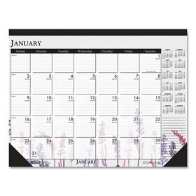 House of Doolittle HOD1976 Recycled Desk Pad Calendar, Wild Flowers Artwork, 18.5 x 13, White Sheets, Black Binding/Corners,12-Month (Jan-Dec): 2025