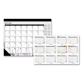 House of Doolittle HOD197 100% Recycled Contempo Desk Pad Calendar, 22 x 17, Wild Flowers, 2023