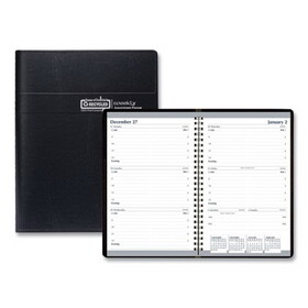 HOUSE OF DOOLITTLE 27802 Recycled Weekly Appointment Book, 30-Minute Appointments, 8 x 5, Black, 2022