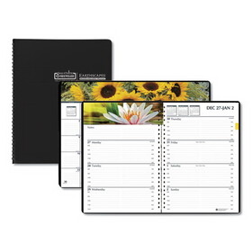 HOUSE OF DOOLITTLE HOD2946-32 Recycled Gardens of the World Weekly/Monthly Planner, 10 x 7, Black, 2022