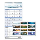 HOUSE OF DOOLITTLE 3638 Recycled Scenic Landscapes Three-Month/Page Wall Calendar, 12.25 x 26, 2022-2024