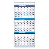 House Of Doolittle HOD3640 Recycled Three-Month Format Wall Calendar, 12.25 x 26, 14-Month, 2022-2024