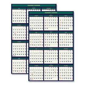 HOUSE OF DOOLITTLE 390 Recycled Four Seasons Reversible Business/Academic Wall Calendar, 24 x 37, 2021-2022
