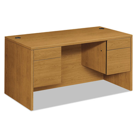 Hon HON10573CC 10500 Series Double 3/4-Height Pedestal Desk, Left and Right: Box/File, 60" x 30" x 29.5", Harvest
