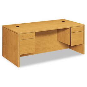 Hon HON10593CC 10500 Series Double 3/4-Height Pedestal Desk, Left and Right: Box/File, 72" x 36" x 29.5", Harvest