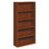 HON H10755.COGNCOGN 10700 Series Wood Bookcase, Five Shelf, 36w x 13 1/8d x 71h, Cognac, Price/EA