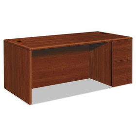 HON H10787R.COGNCOGN 10700 Single Pedestal Desk, Full Right Pedestal, 72w x 36d x 29.5h, Cognac
