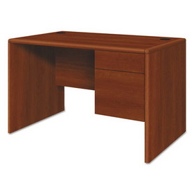 HON HON107885RCO 10700 Series Single Pedestal Desk with Three-Quarter Height Right Pedestal, 48" x 30" x 29.5", Cognac