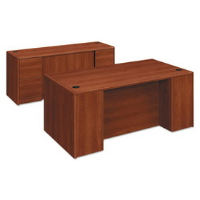 HON HON10799CO 10700 Series Double Pedestal Desk with Full-Height Pedestals, 72" x 36" x 29.5", Cognac