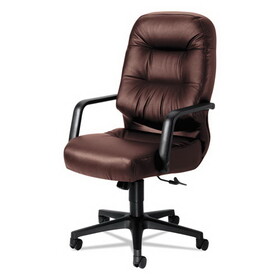 HON HON2091SR69T Pillow-Soft 2090 Series Executive High-Back Swivel/Tilt Chair, Supports 300 lb, 16.75" to 21.25" Seat, Burgundy, Black Base
