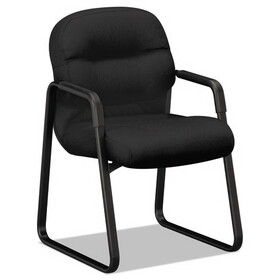 HON HON2093CU10T Pillow-Soft 2090 Series Guest Arm Chair, Fabric Upholstery, 23.25" x 28" x 36", Black Seat, Black Back, Black Base