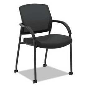 HON HON2285VA10 Lota Series Mesh Guest Side Chair, Black Fabric, Black Base