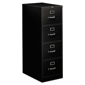 Hon HON314CPP 310 Series Vertical File, 4 Legal-Size File Drawers, Black, 18.25" x 26.5" x 52"